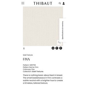 Thibaut Inside Out Basketweave Texture OUTDOOR Finn fabric flax color W81756 7yd